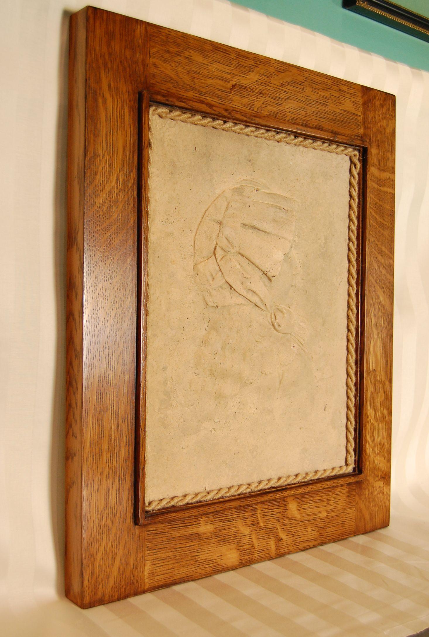 British Mid-19th Century Plaster Portrait  Relief of Tudor Female in a Custom Oak Frame