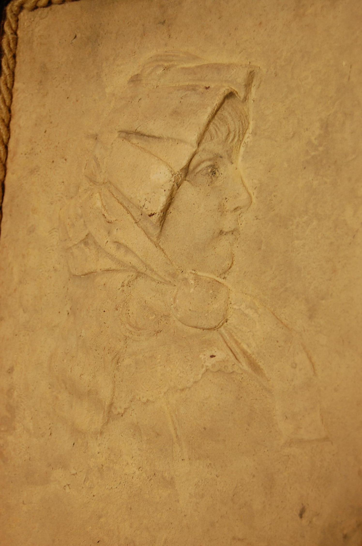 Mid-19th Century Plaster Portrait  Relief of Tudor Female in a Custom Oak Frame 3