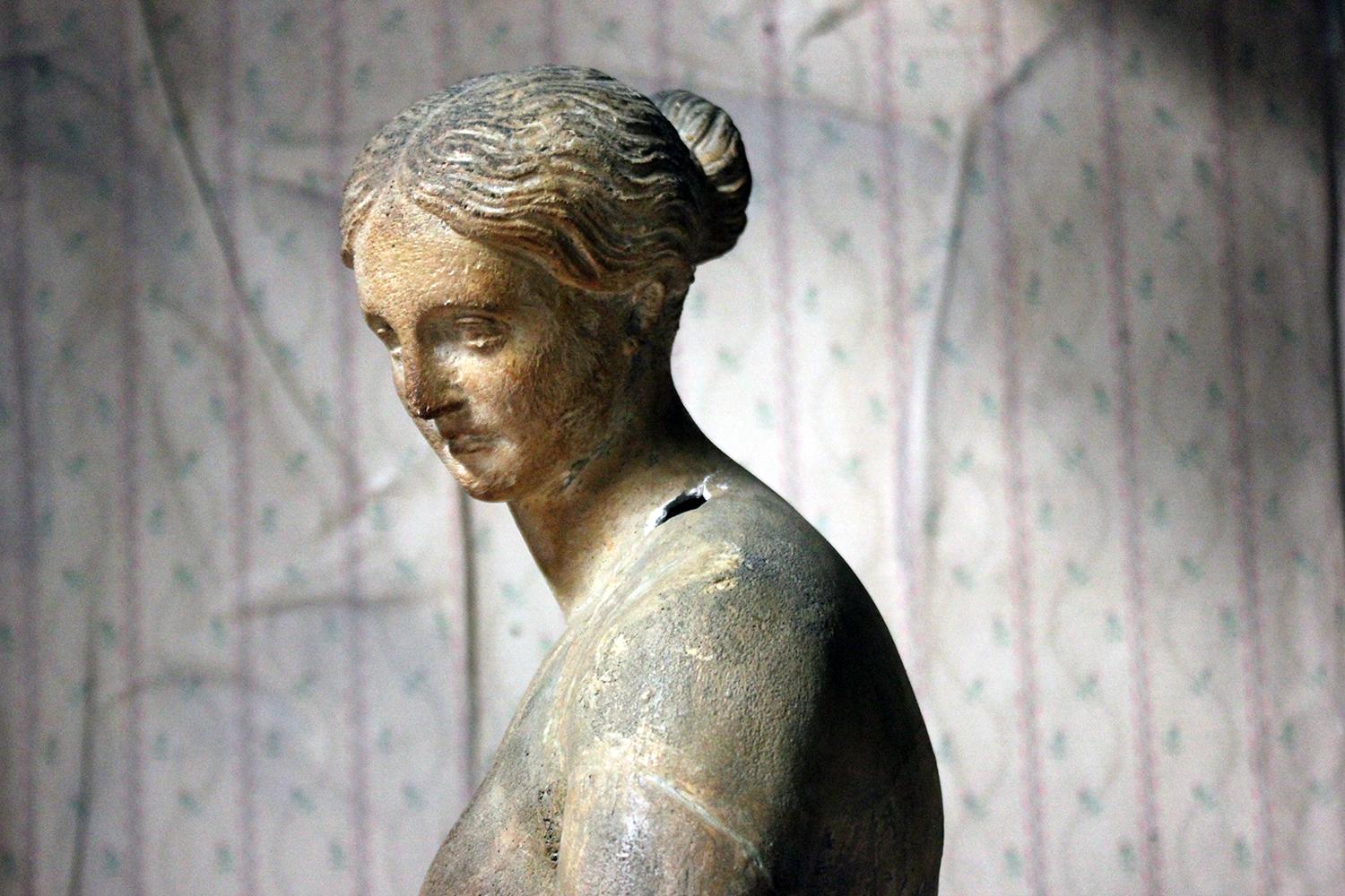 Classical Roman Mid-19th Century Plaster Figure ‘The Greek Slave’ after Hiram Powers, c.1844-70