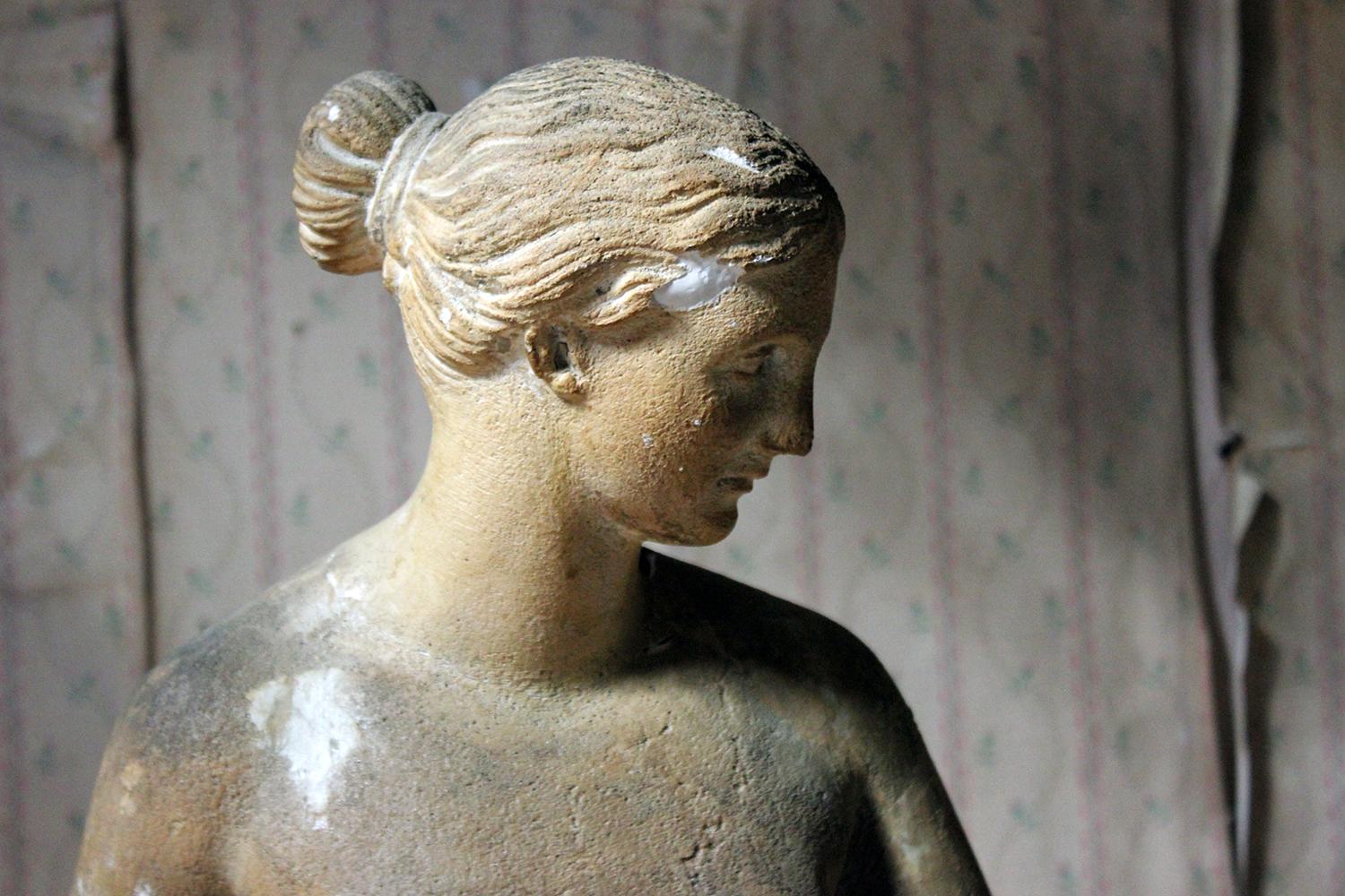 Classical Roman Mid-19th Century Plaster Figure ‘The Greek Slave’ after Hiram Powers, c.1844-70