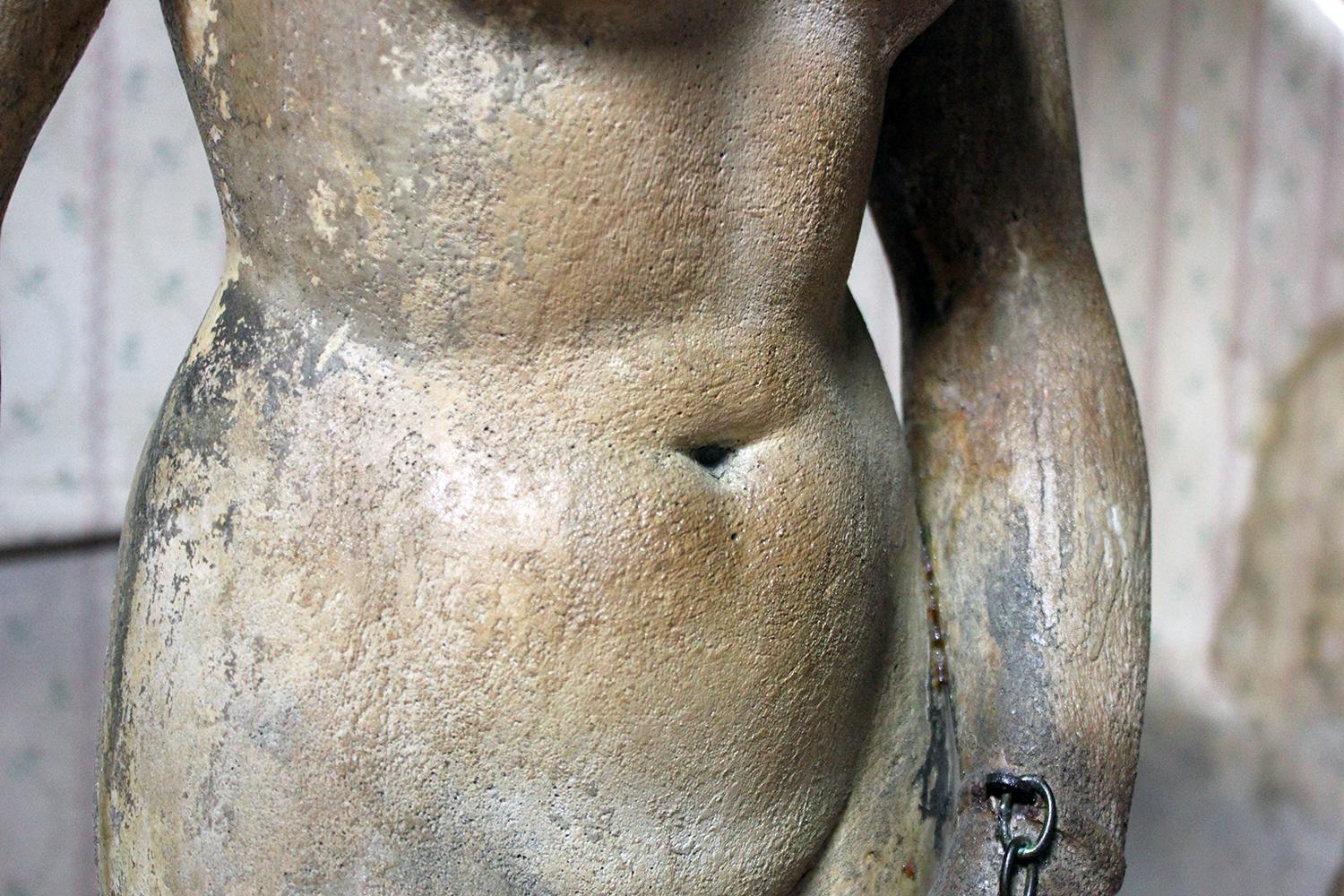Mid-19th Century Plaster Figure ‘The Greek Slave’ after Hiram Powers, c.1844-70 In Fair Condition In Bedford, Bedfordshire