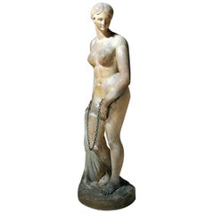 Antique Mid-19th Century Plaster Figure ‘The Greek Slave’ after Hiram Powers, c.1844-70