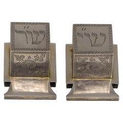 Étuis à tefillin en argent polonais du milieu du XIXe siècle