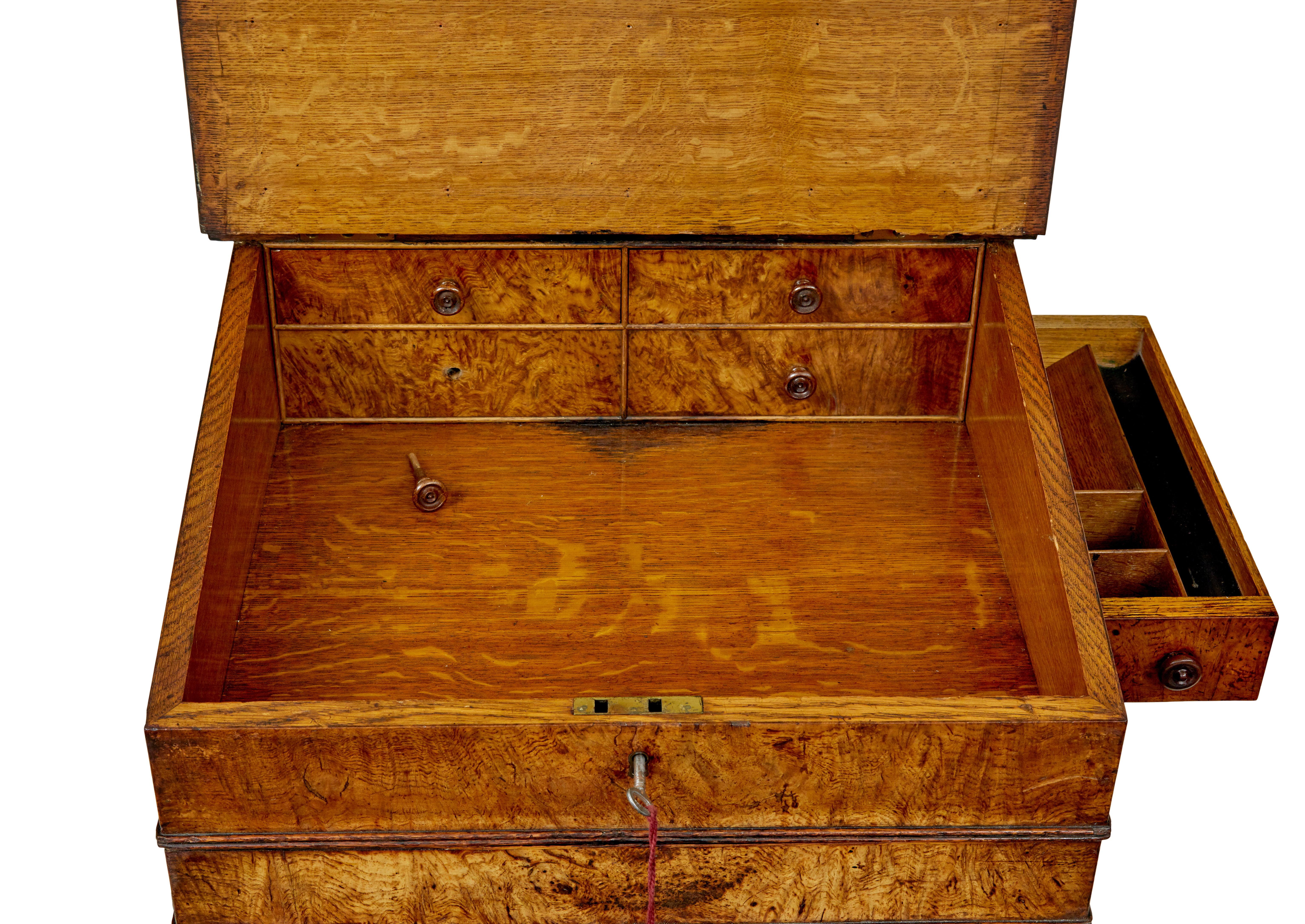 Mid 19th century pollard oak davenport desk For Sale 2