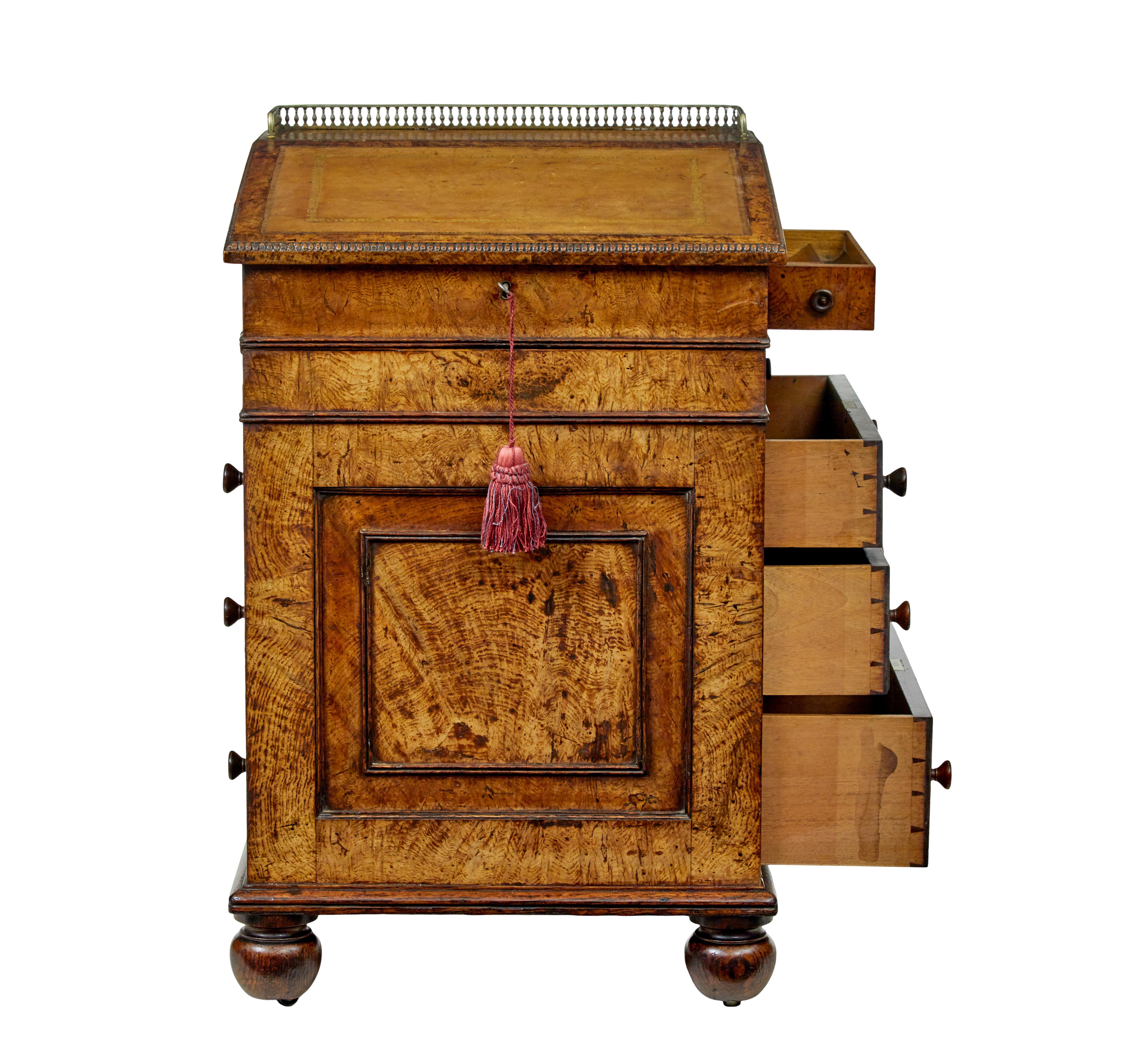 High Victorian Mid 19th century pollard oak davenport desk For Sale