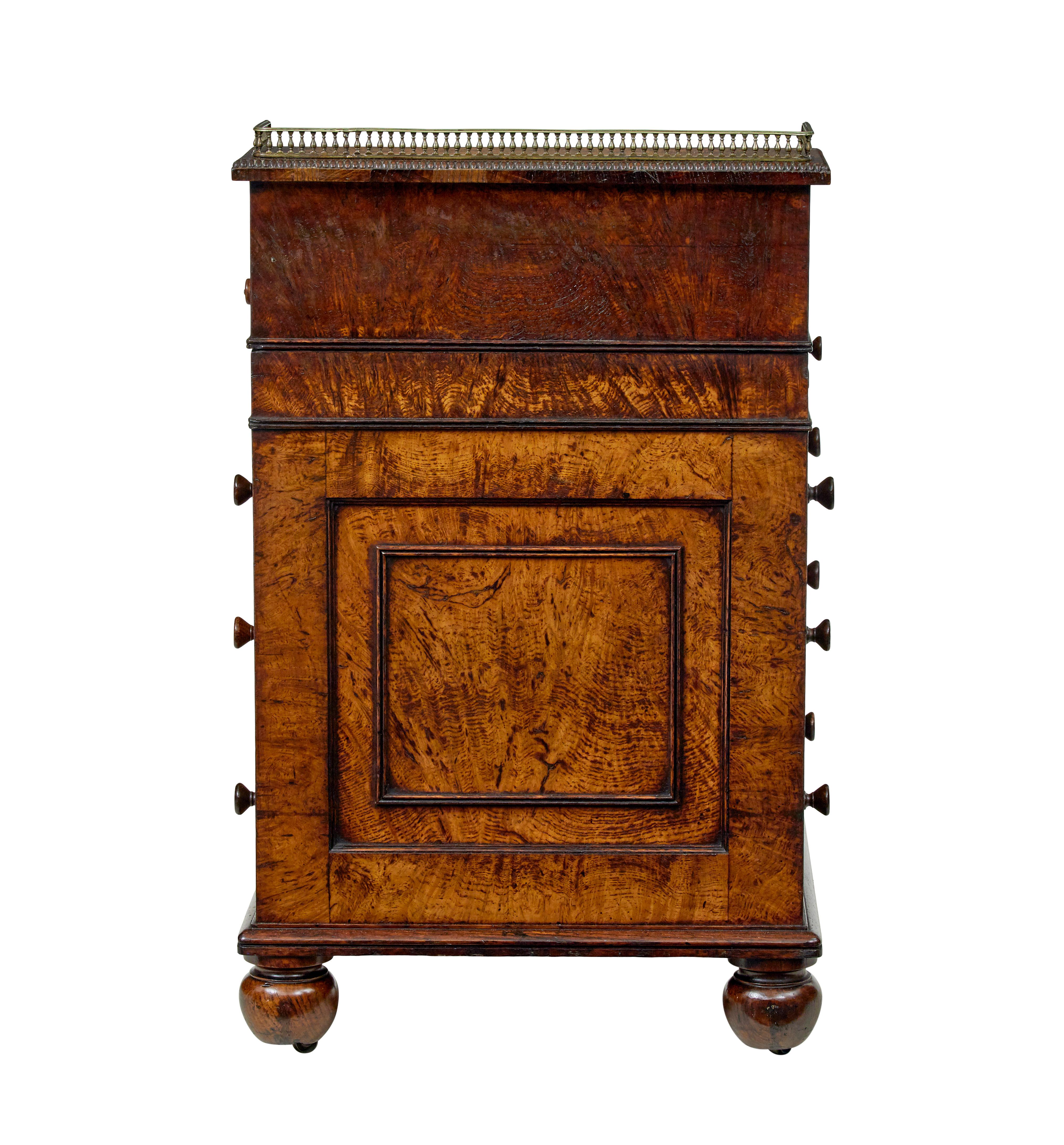 Hand-Carved Mid 19th century pollard oak davenport desk For Sale