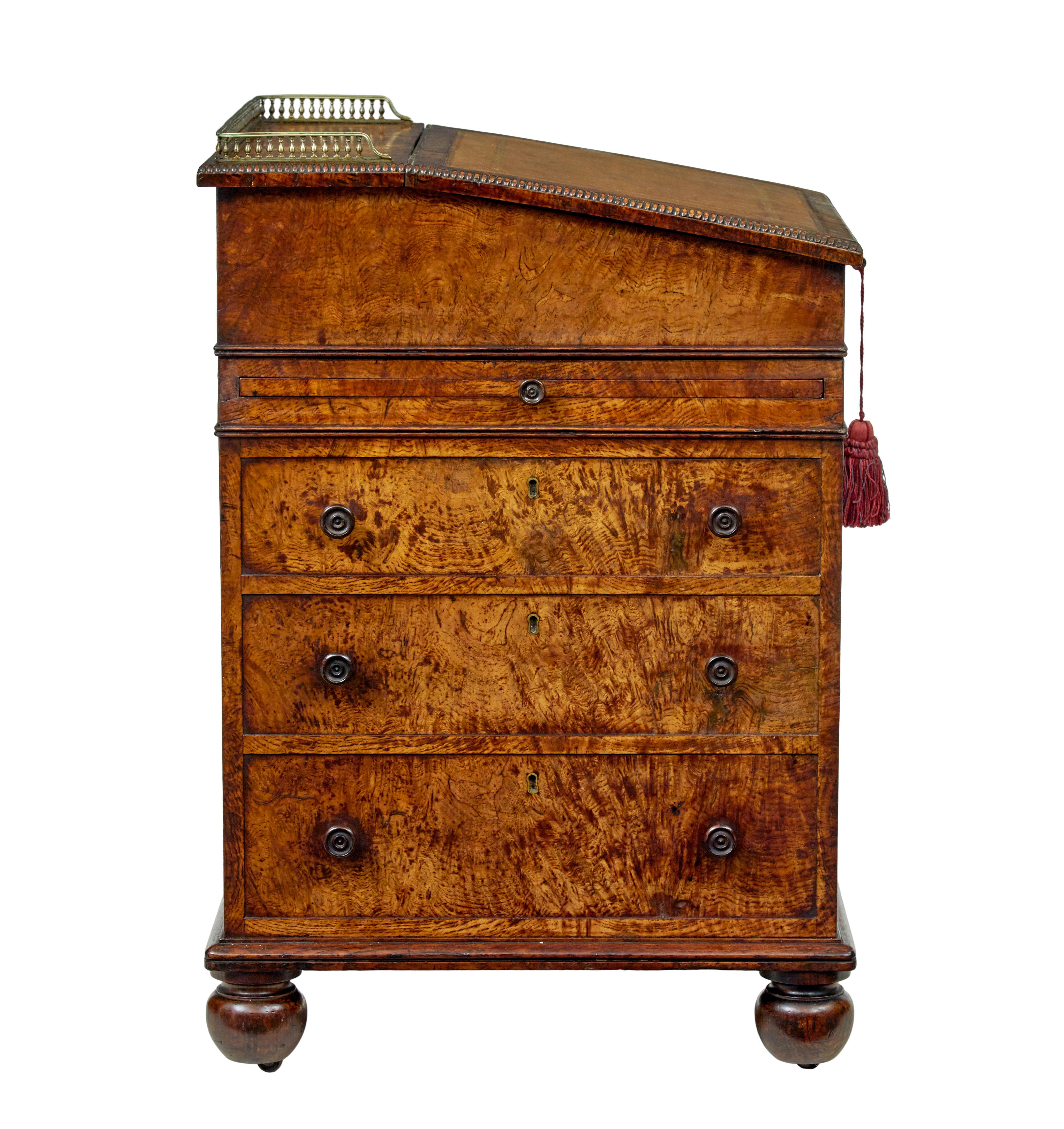 Mid 19th century pollard oak davenport desk In Good Condition For Sale In Debenham, Suffolk