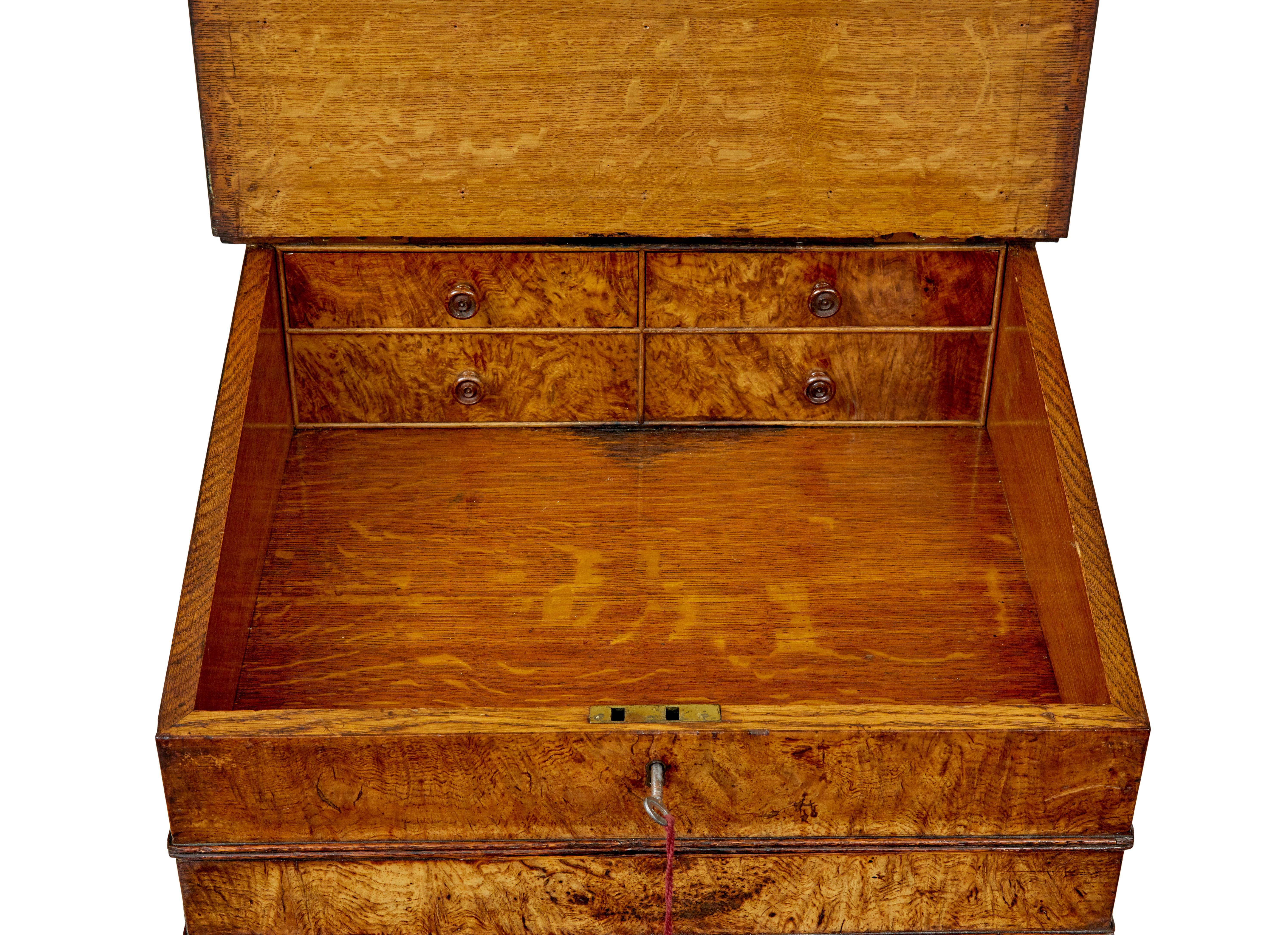 Brass Mid 19th century pollard oak davenport desk For Sale