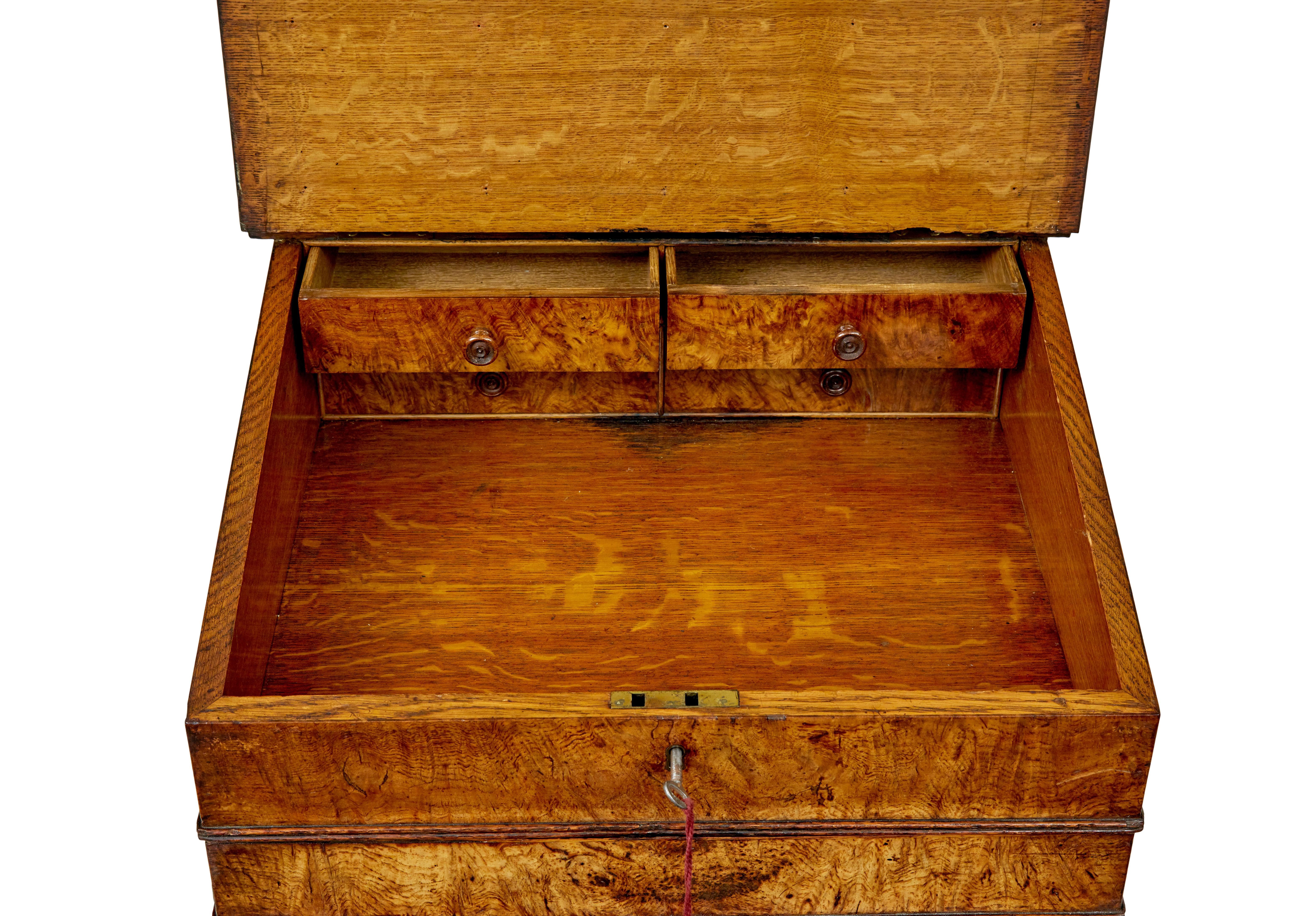 Mid 19th century pollard oak davenport desk For Sale 1