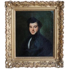 Antique Mid-19th Century Portrait Young Man Signed Esperandieu