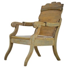 Sillón pintado primitivo de mediados del siglo XIX