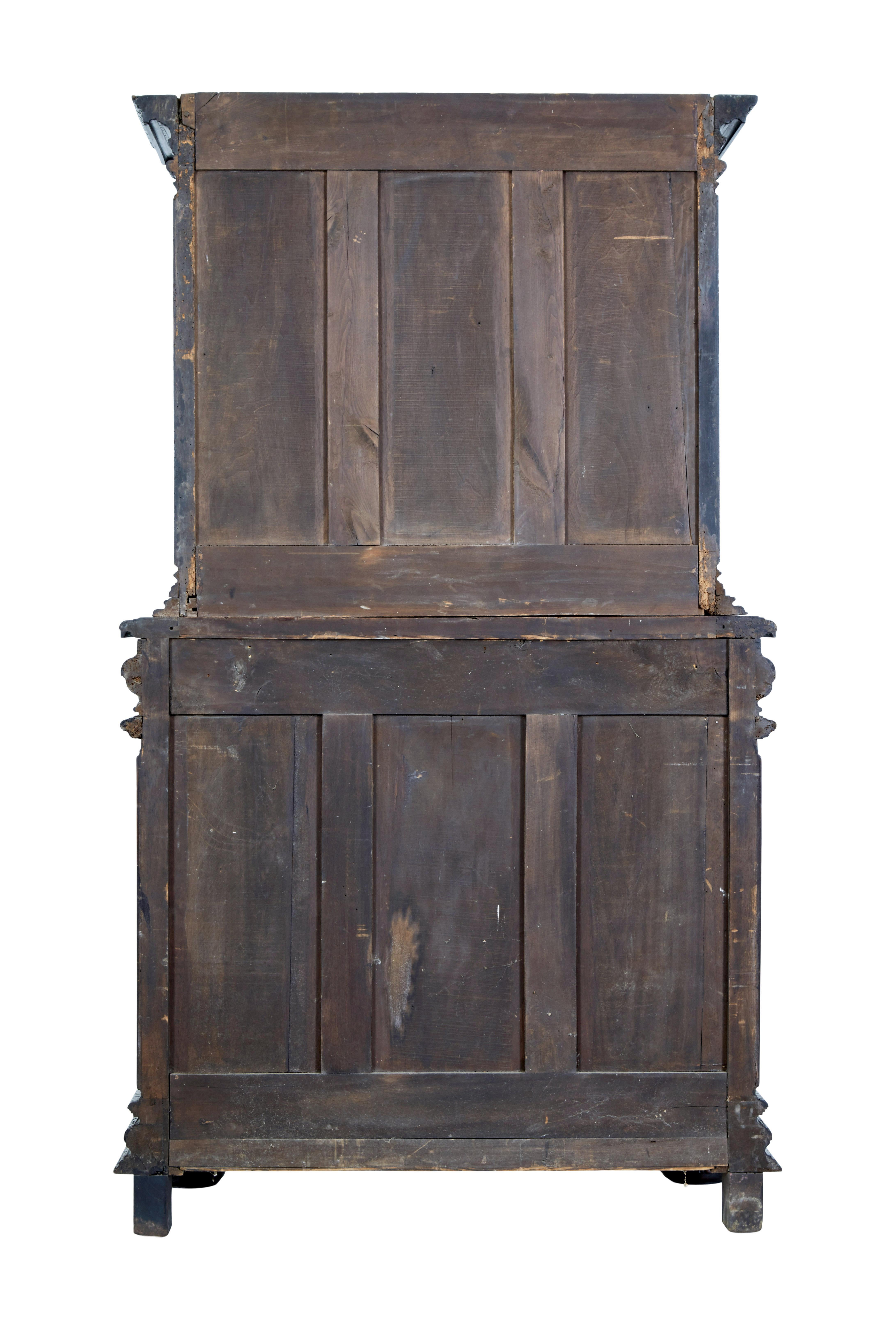Walnut Mid-19th century profusely carved French walnut cabinet For Sale