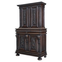 Mid-19th Century Profusely Carved French Walnut Cabinet