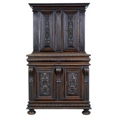 Mid-19th century profusely carved French walnut cabinet