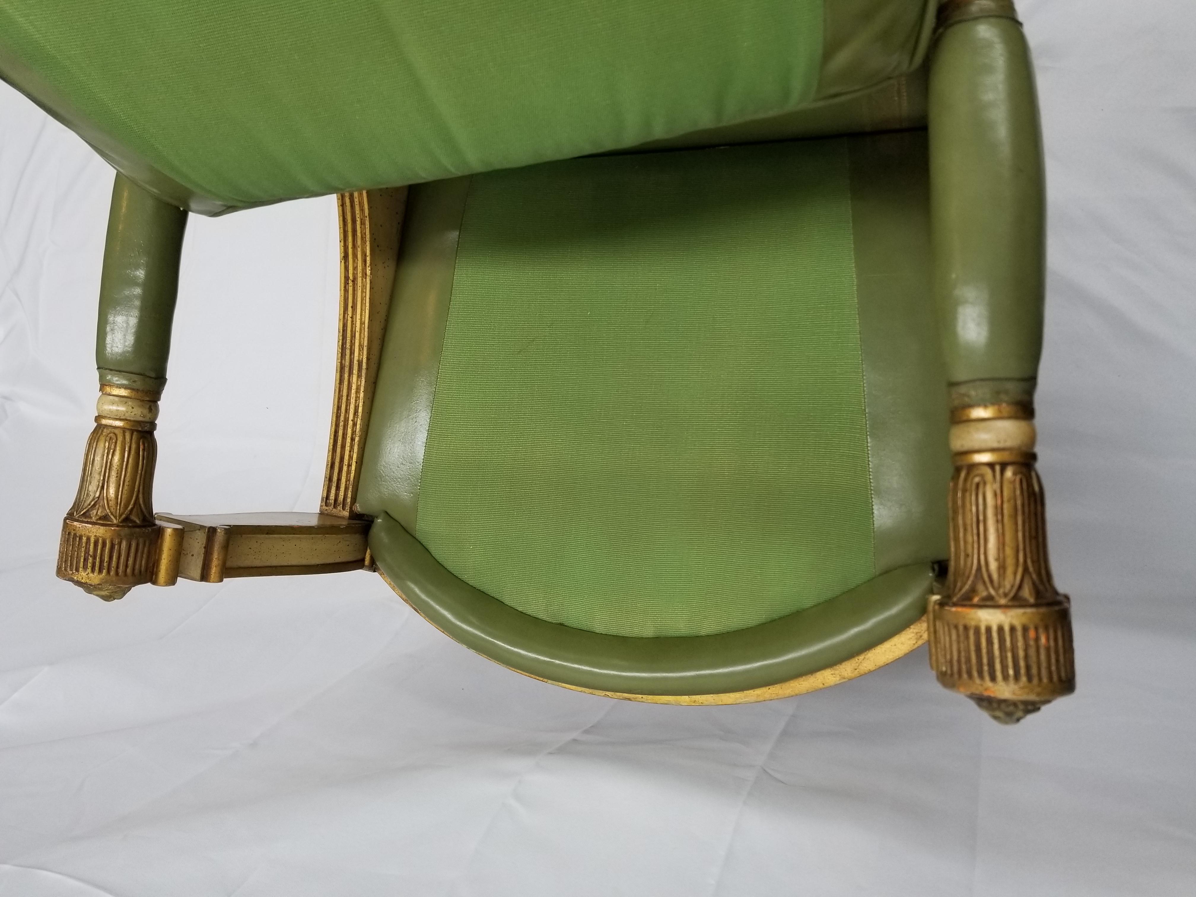 Mid 19th Century Queen Anne Royal Throne Gilt & Leather Set of 12 Armchairs For Sale 5