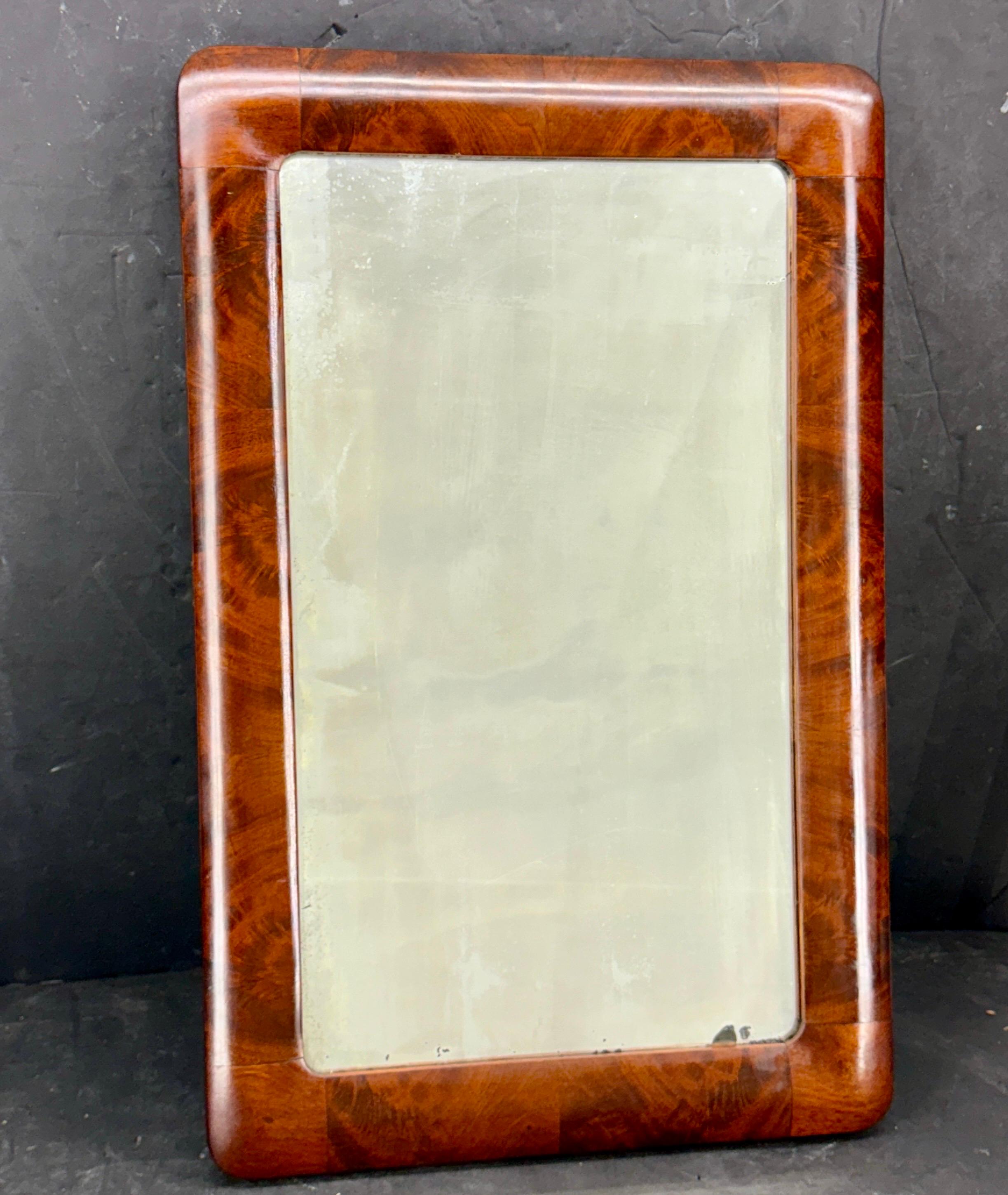 Mitte des 19. Jahrhunderts Rechteckiger Mahagoni-Wandspiegel, England (Holz) im Angebot