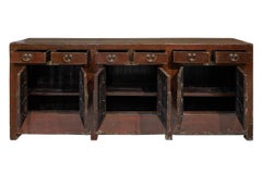 Mid-19th Century Red Lacquered Sideboard from Shanxi, China