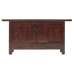Mid-19th Century Red Lacquered Sideboard from Shanxi, China