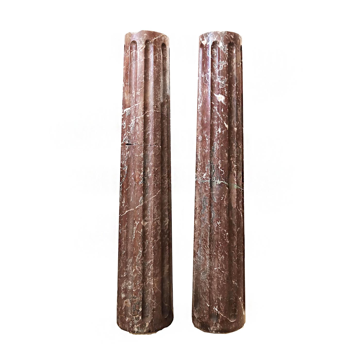Mid-19th Century Red Marble Columns For Sale 6
