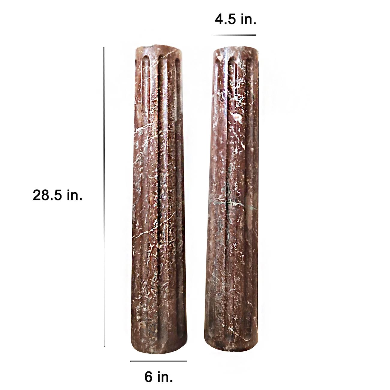 Mid-19th Century Red Marble Columns For Sale 8