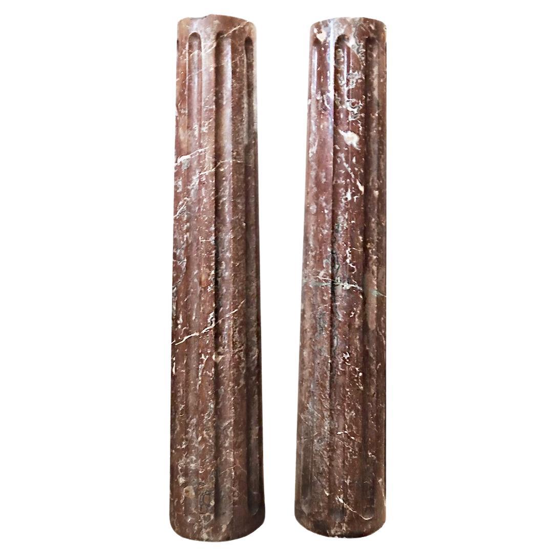 Mid-19th Century Red Marble Columns For Sale