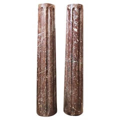 Antique Mid-19th Century Red Marble Columns