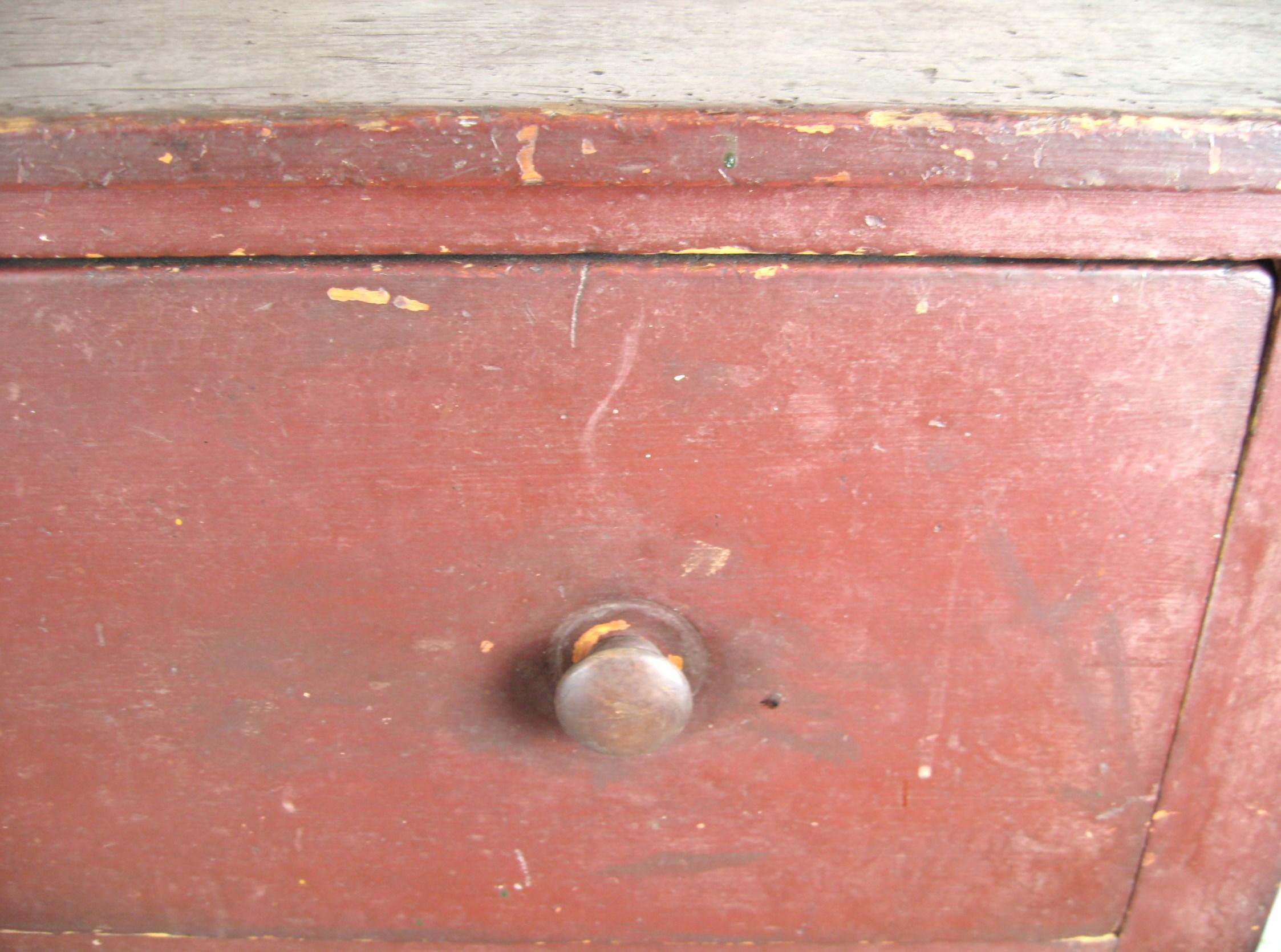 19th Century Mid 19th century Red wash/paint primitive Jelly Cupboard For Sale