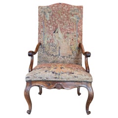 Antique Mid 19th Century Regency Style Walnut Fauteuil