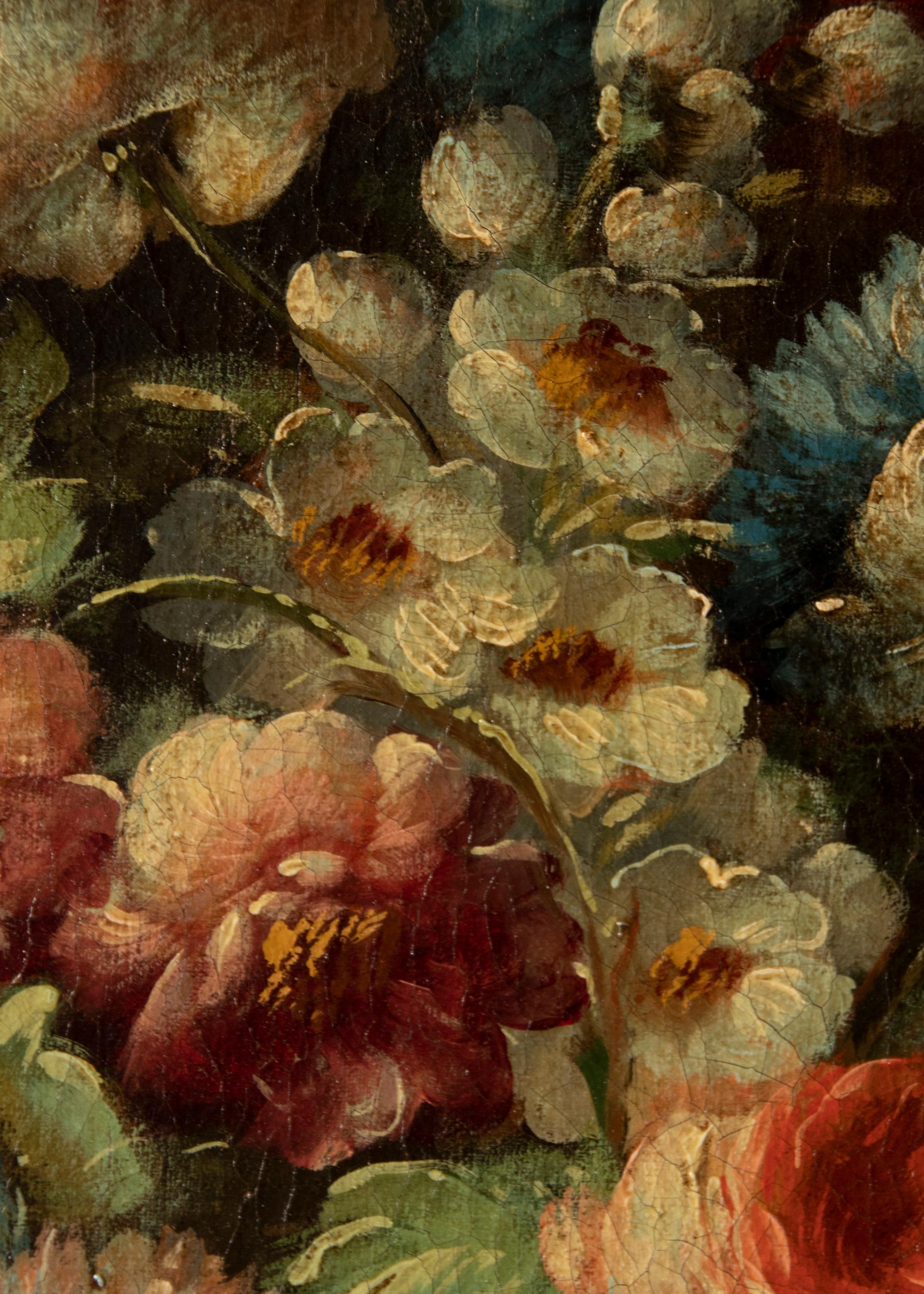 Mid 19th Century Renaissance Style Oil Painting Flower Stll Life 7