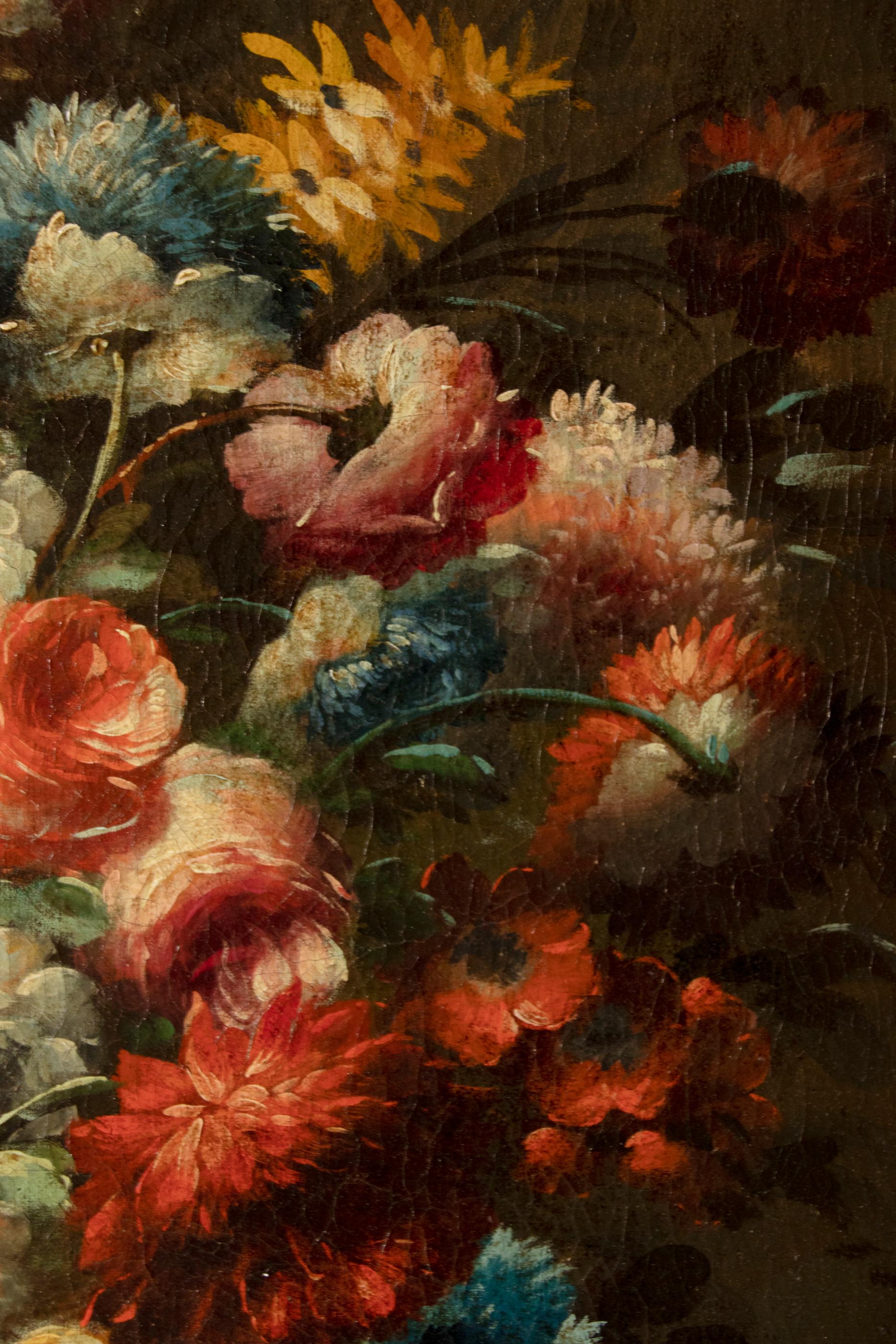 Mid 19th Century Renaissance Style Oil Painting Flower Stll Life 8