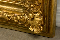 Espejo francés de madera dorada de estilo Luis Felipe, de mediados del siglo XIX, restaurado