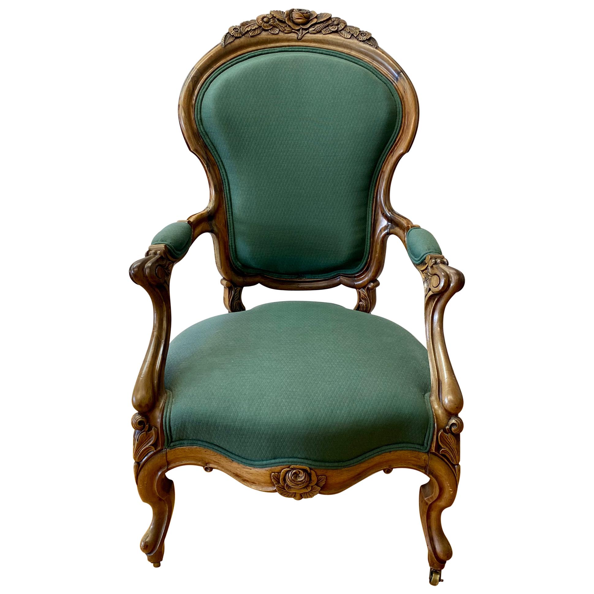 Mid-19th Century Rococo Revival Armchair Attributed to John Henry Belter