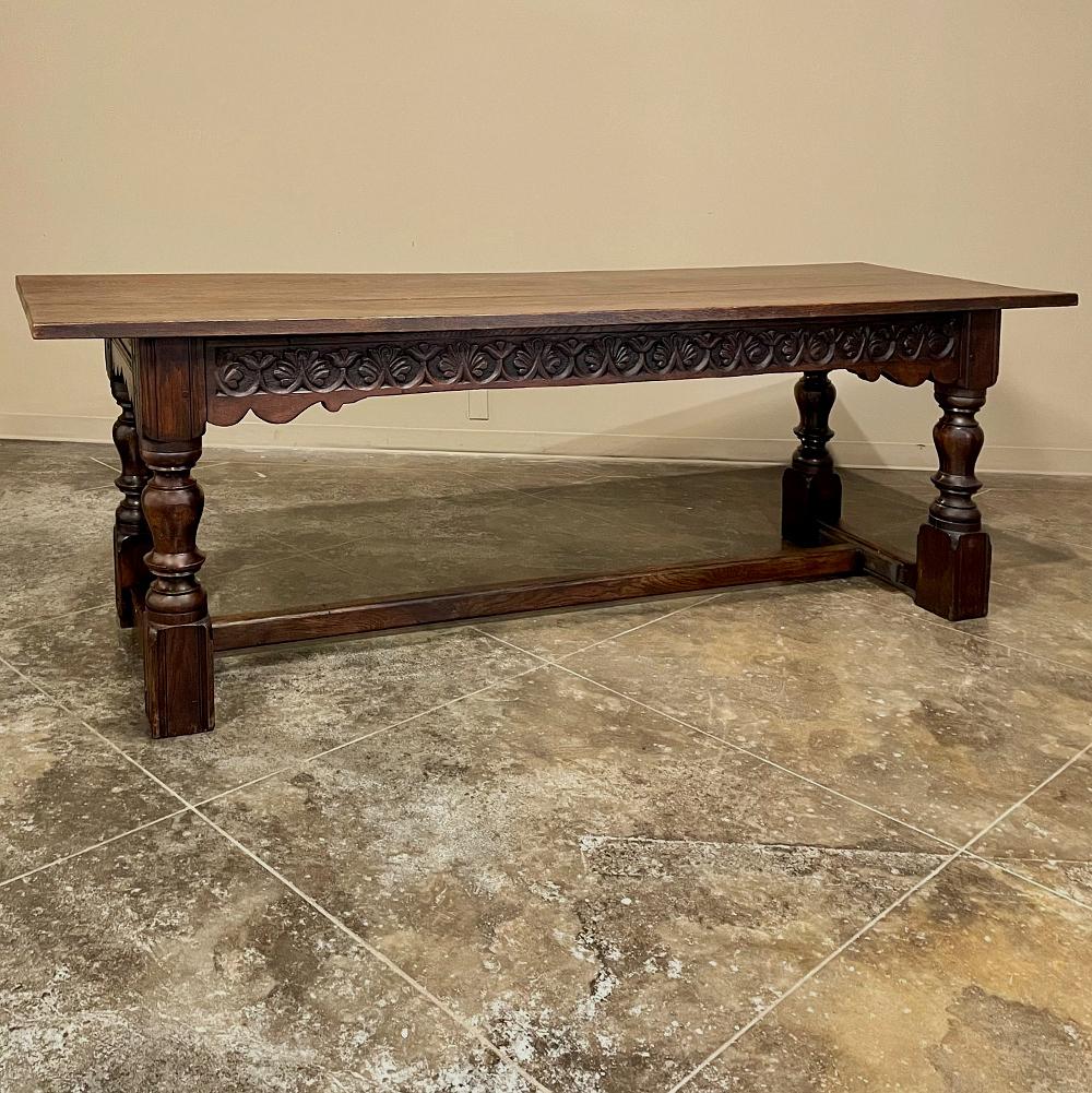 Hand-Crafted Mid-19th Century Rustic Country French Farm Table For Sale