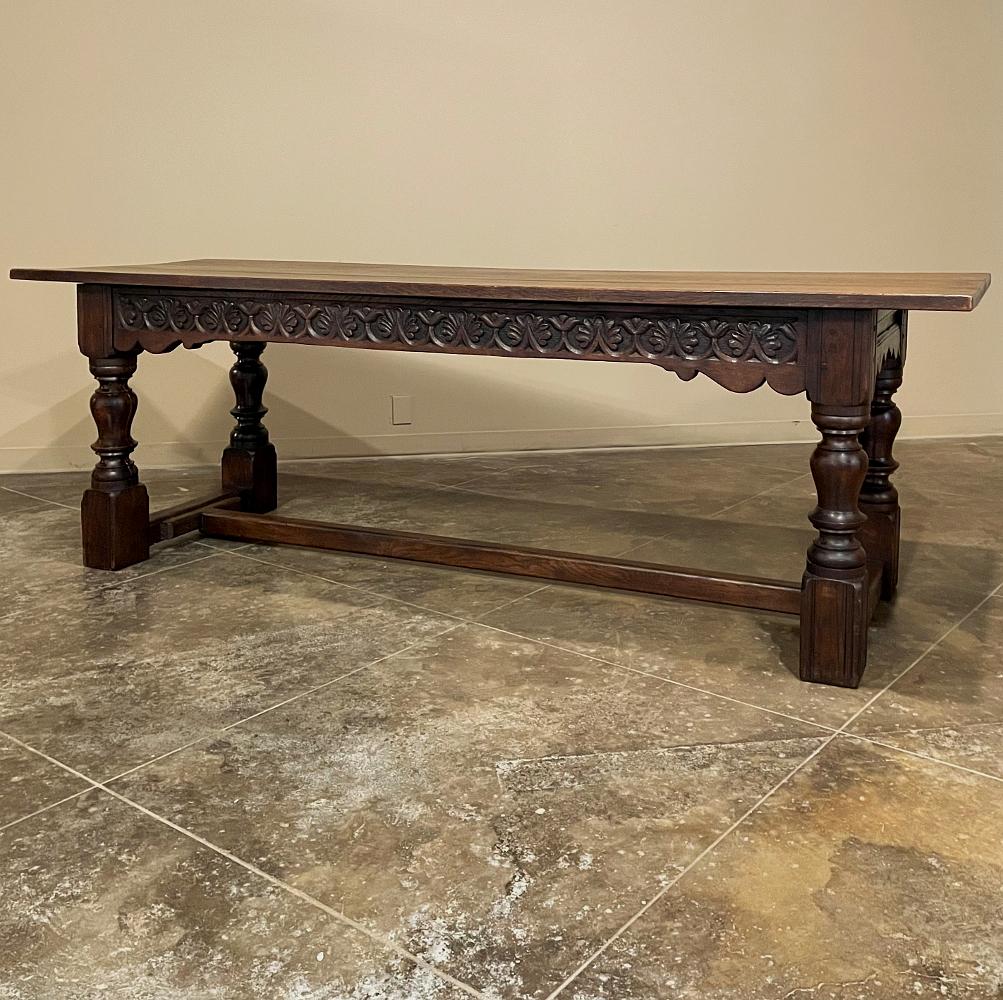 Oak Mid-19th Century Rustic Country French Farm Table For Sale