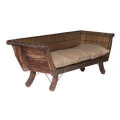 Mid-19th Century Rustic Moroccan Sofa with Metal Details