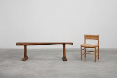 Mid 19th century rustic oak bench, France