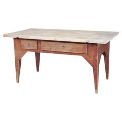 Mid 19th Century Rustic Painted Pine Kitchen Table