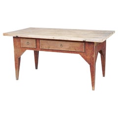 Used Mid 19th century rustic painted pine kitchen table