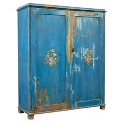 Mid 19th century rustic Scandinavian painted cupboard