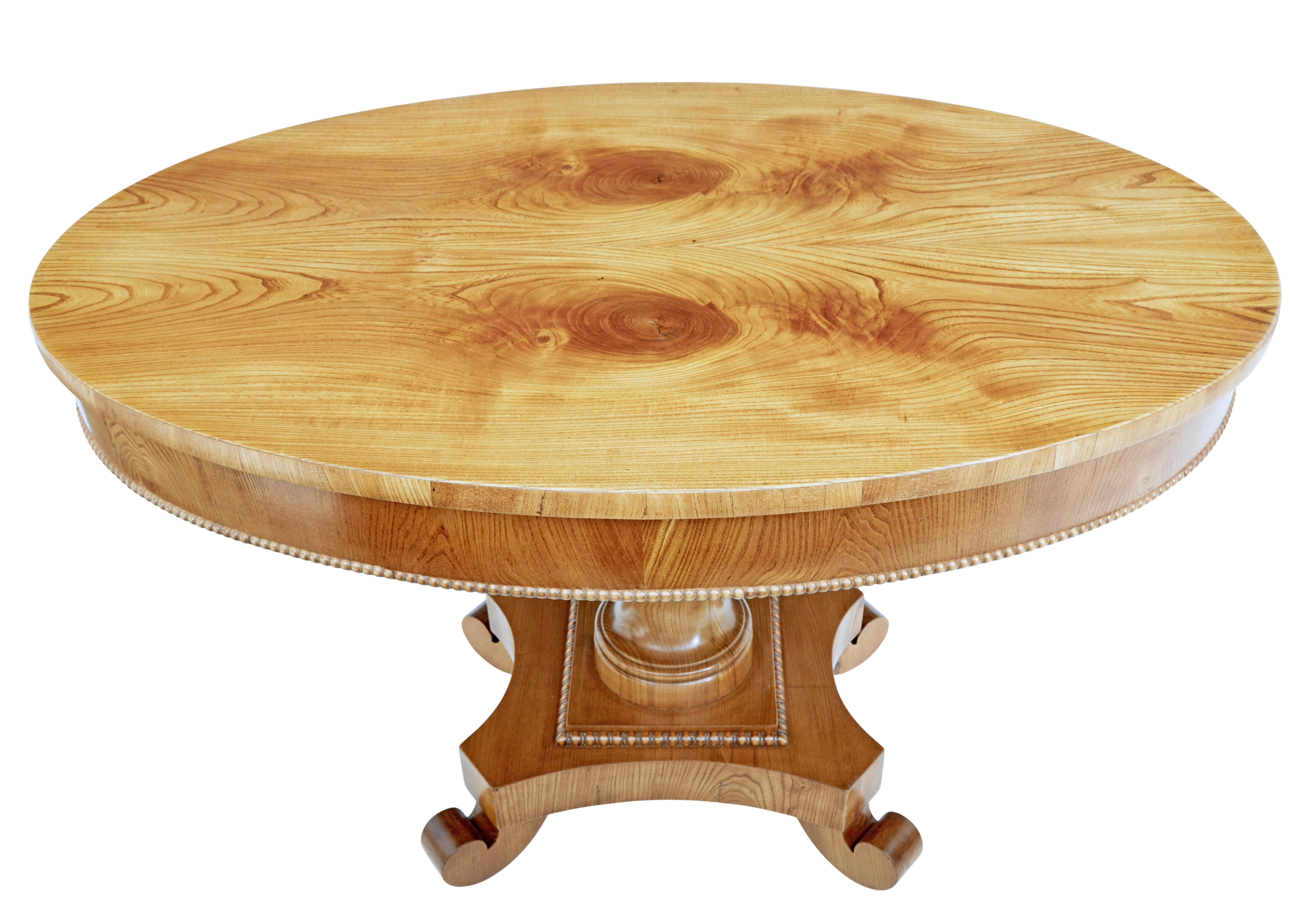 Victorian Mid-19th Century Scandinavian Burr Elm Center Table