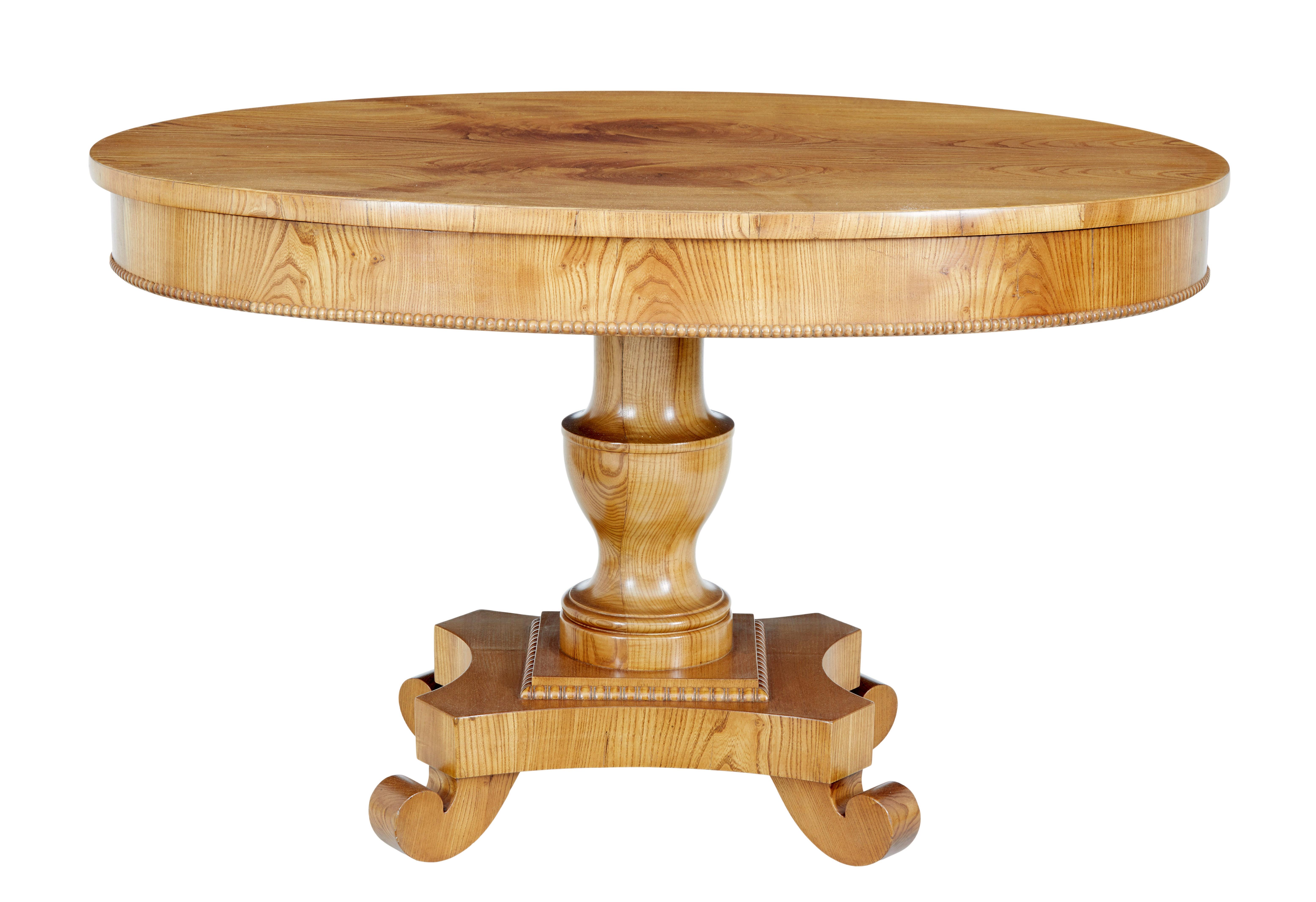 Mid-19th Century Scandinavian Burr Elm Center Table 1