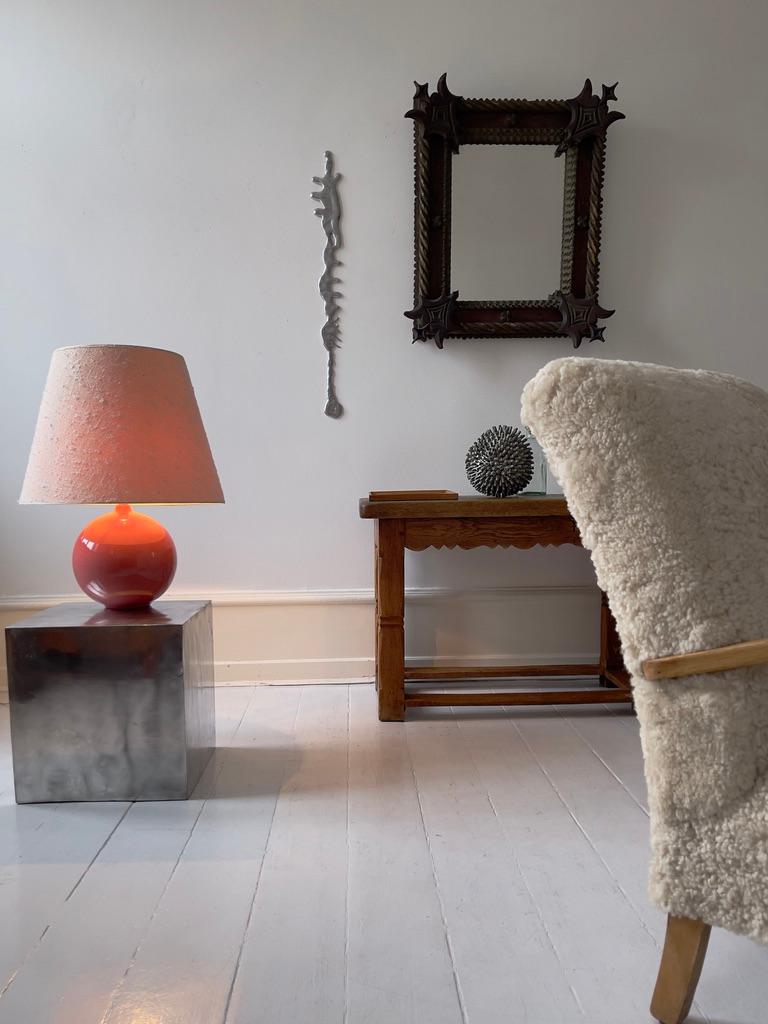 Mid-19th Century Scandinavian hand crafted mirror in Gothic style in hard wood. For Sale 6
