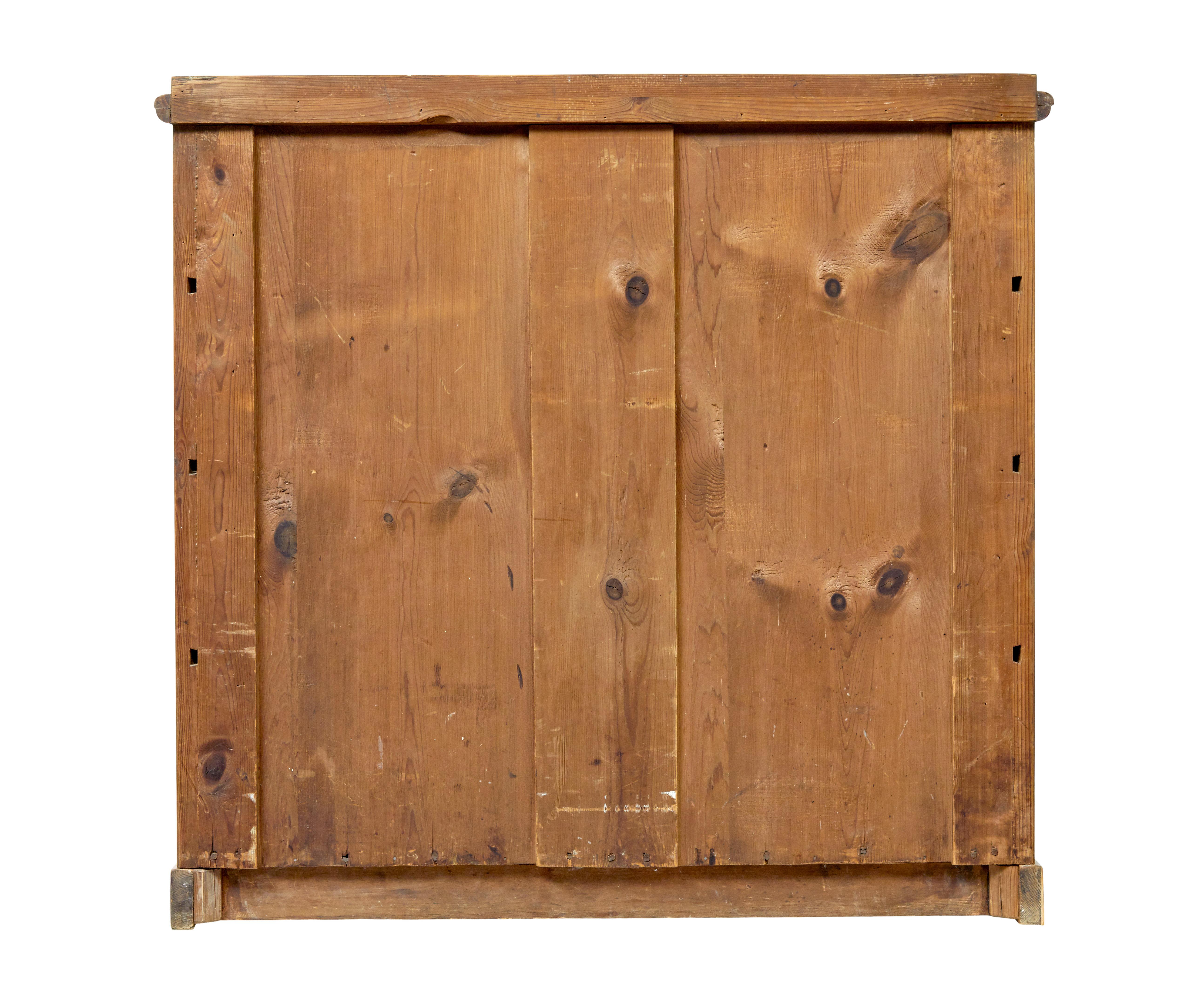 Hand-Carved Mid 19th century Scandinavian inlaid elm chest of drawers For Sale