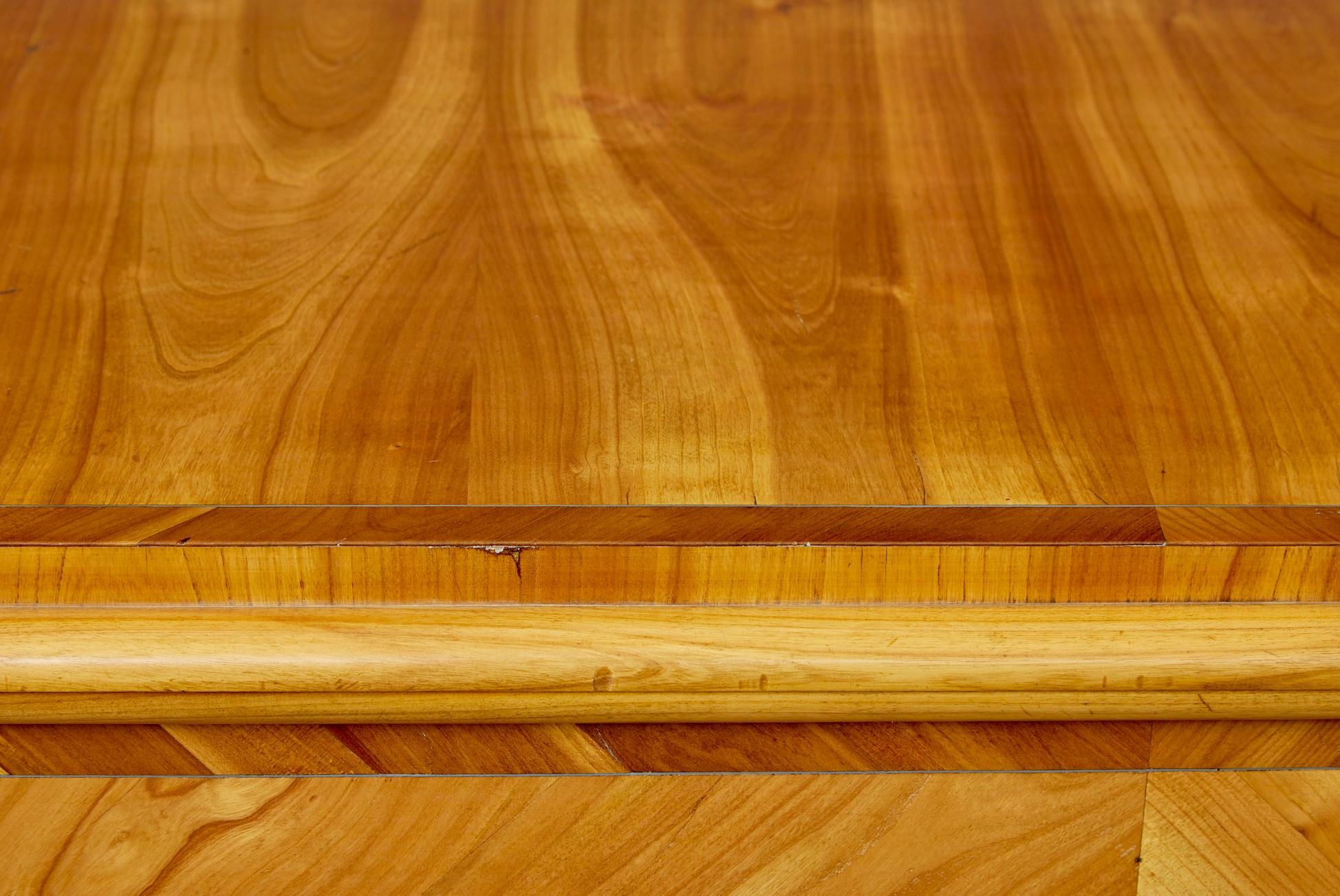 Pewter Mid 19th century Scandinavian inlaid elm chest of drawers For Sale