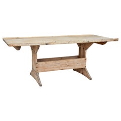 Mid-19th Century Scandinavian Pine Bakers Table