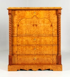 Secrétaire suédois de 1857 avec serrure à glissière et compartiments secrets