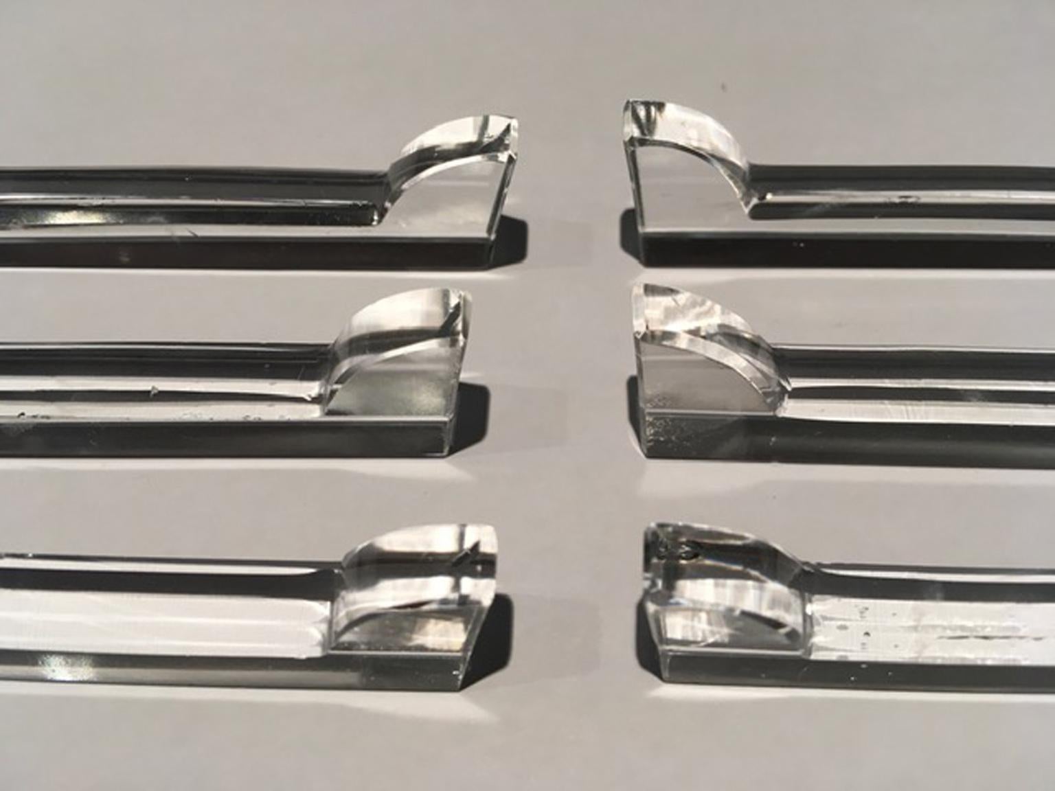 Belgian Mid-19th Century Set of 6 Crystal Knife Rests For Sale
