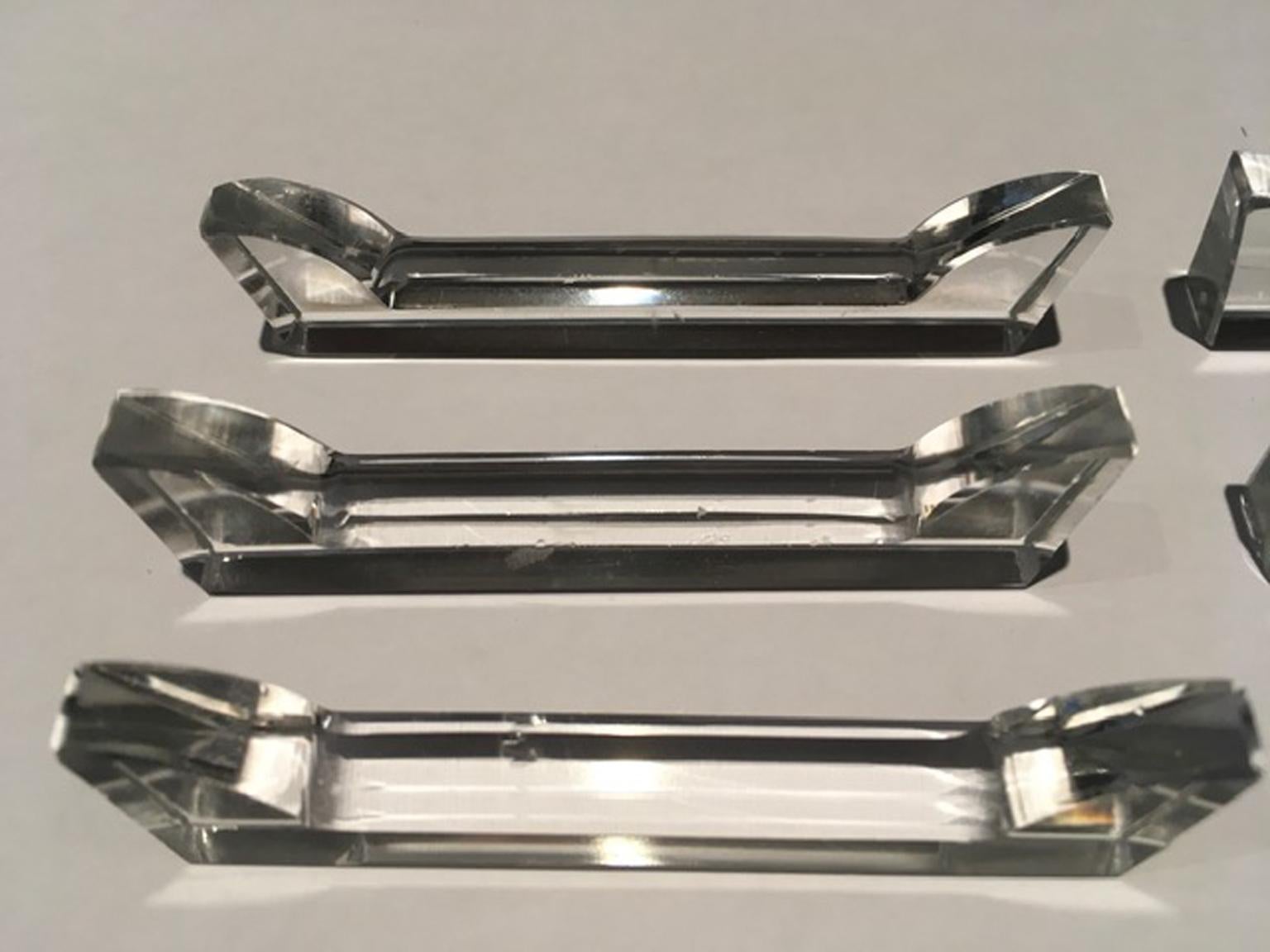 Mid-19th Century Set of 6 Crystal Knife Rests In Good Condition For Sale In Brescia, IT