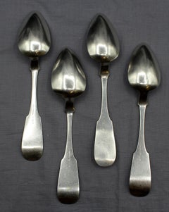 Mid-19th Century Set of Four Coin Silver Spoons by G.O. Conrad