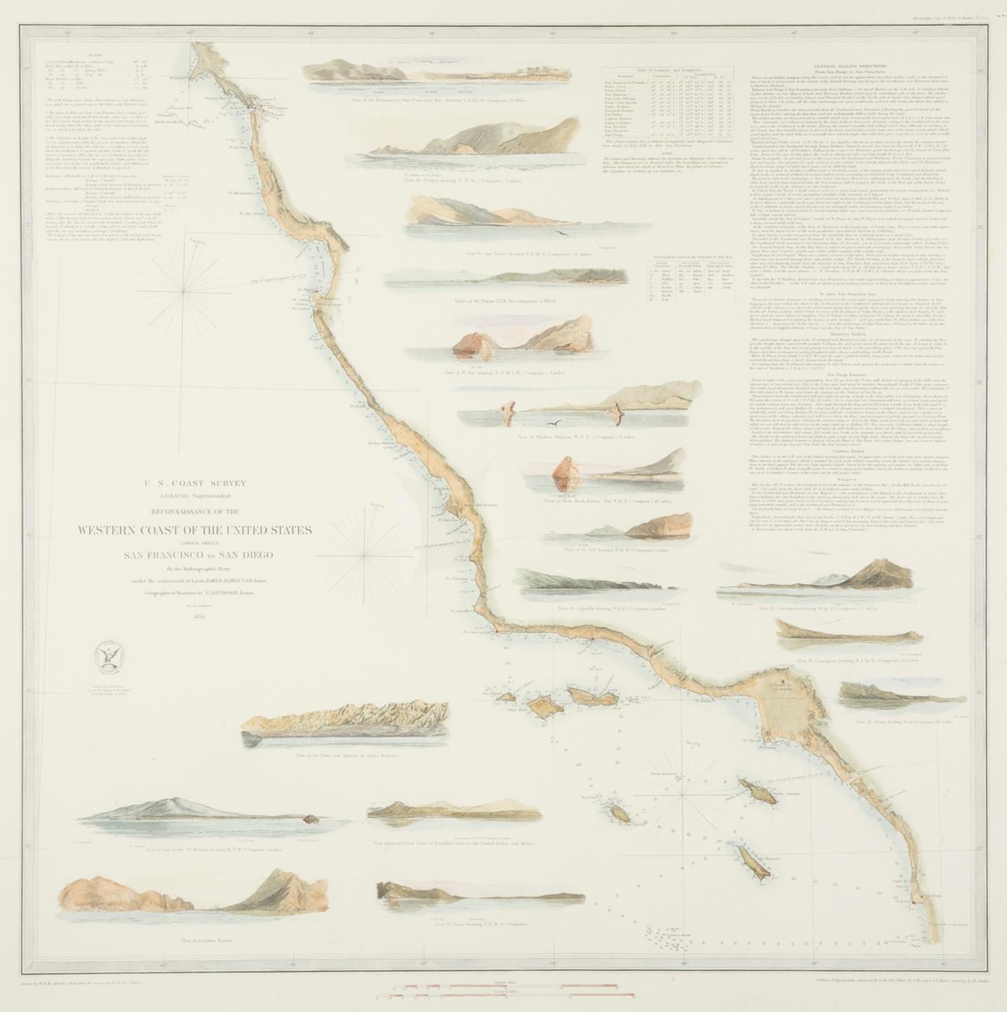 Mid-19th Century Set of Three Charts of the West Coast 1